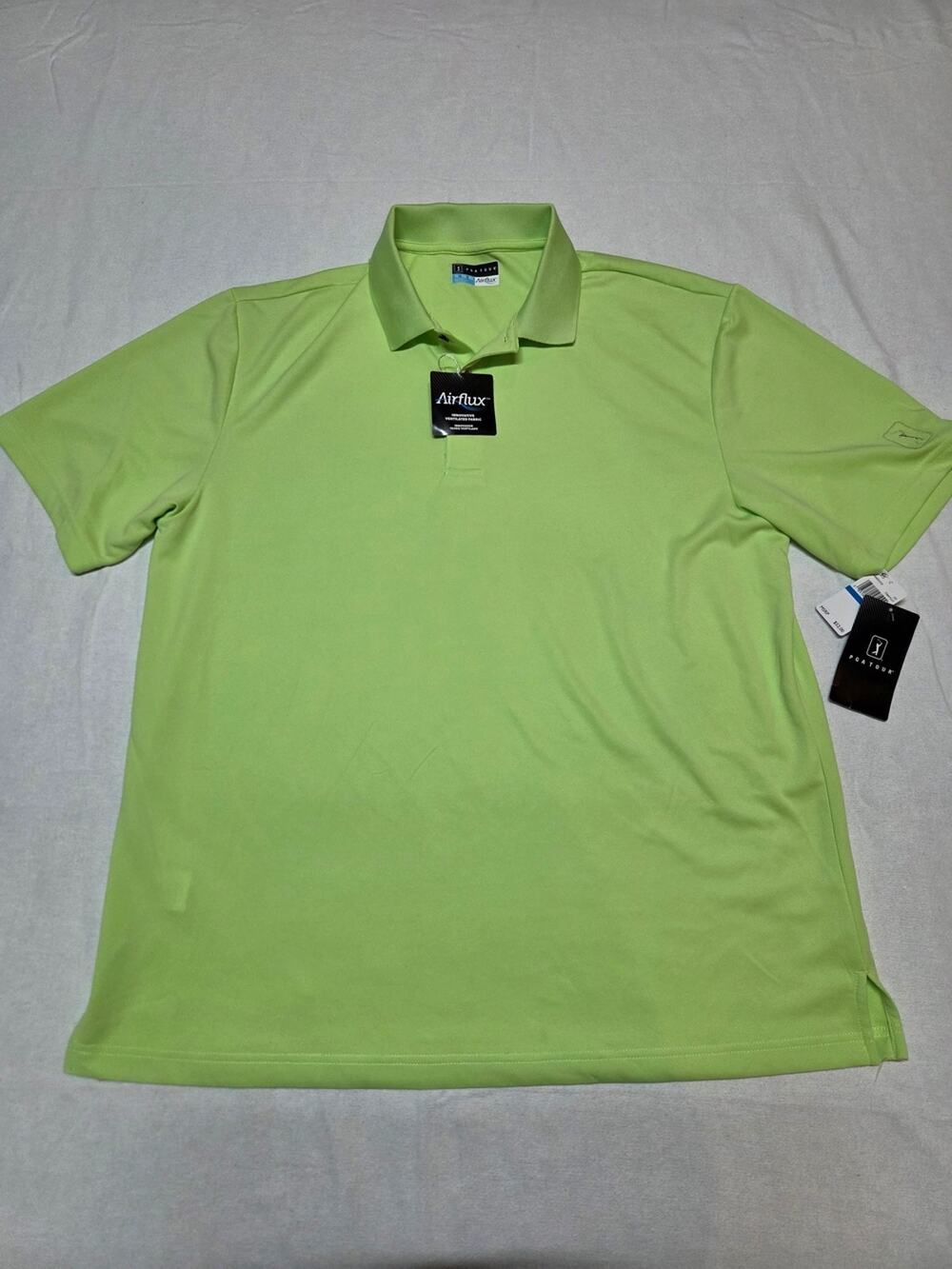 PGA Tour Men's Lime Green Airflux Polo